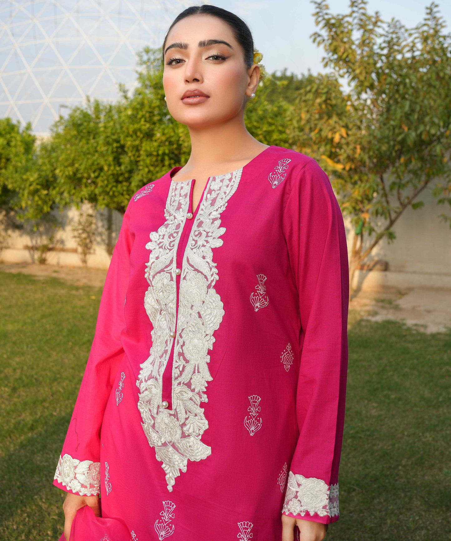 3 PIECE EMBROIDERED GHARARA SET