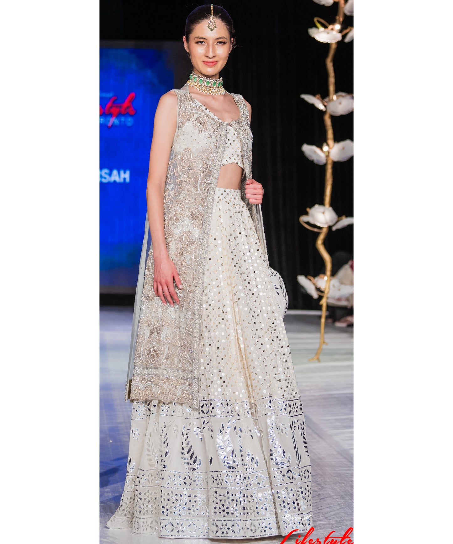 designer lehenga with long jacket