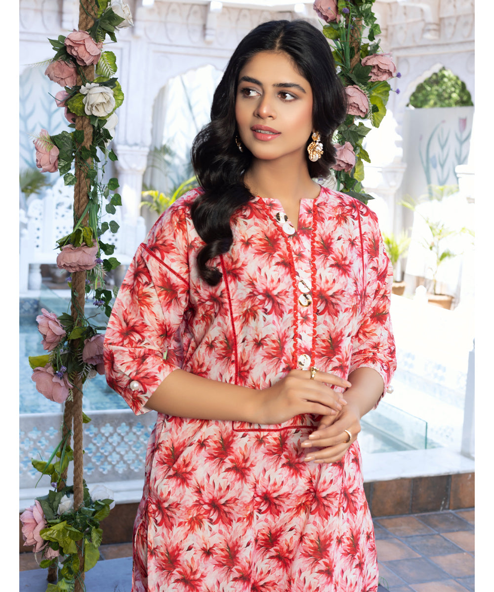 Red Printed Suit ZSS-1002