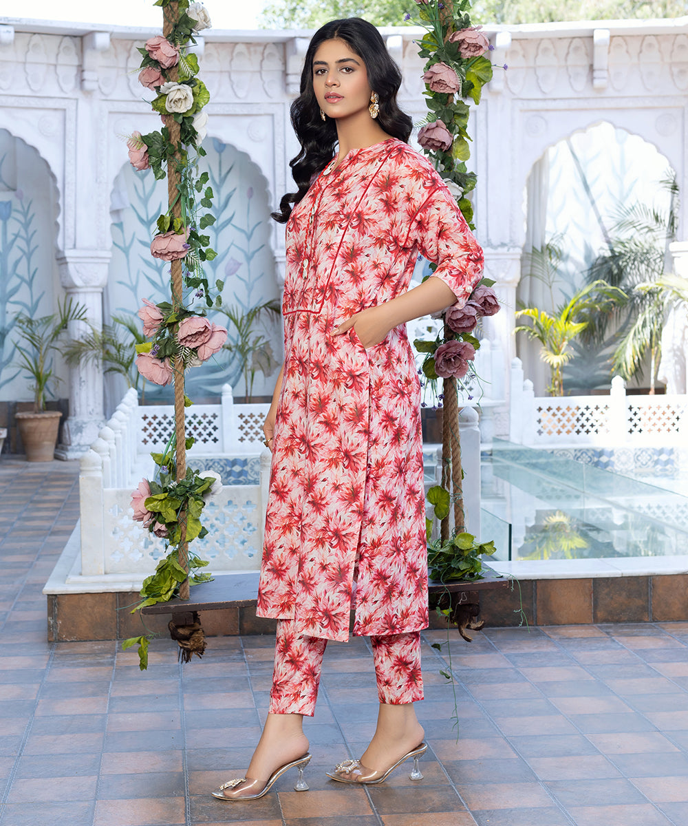 Red Printed Suit ZSS-1002
