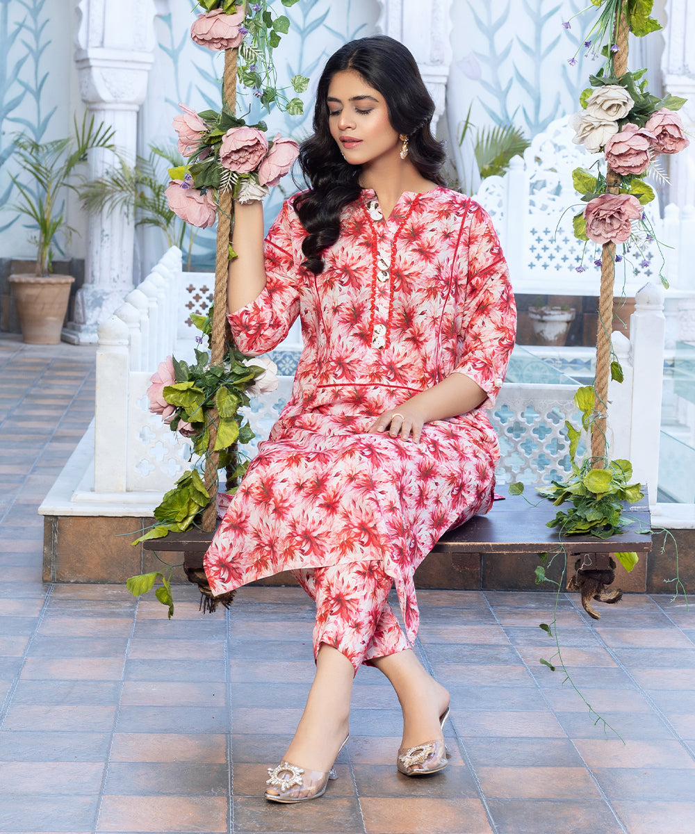 Red Printed Suit ZSS-1002