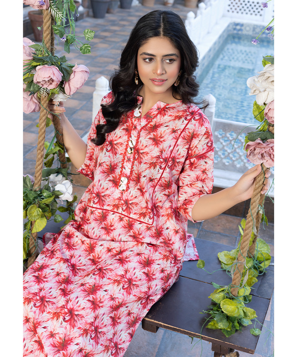 Red Printed Suit ZSS-1002