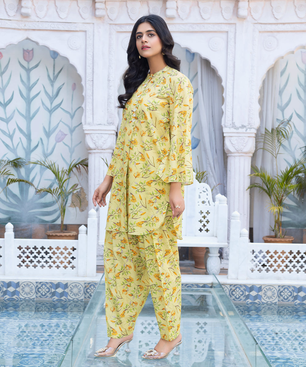 Yellow Printed Suit ZSS-1003