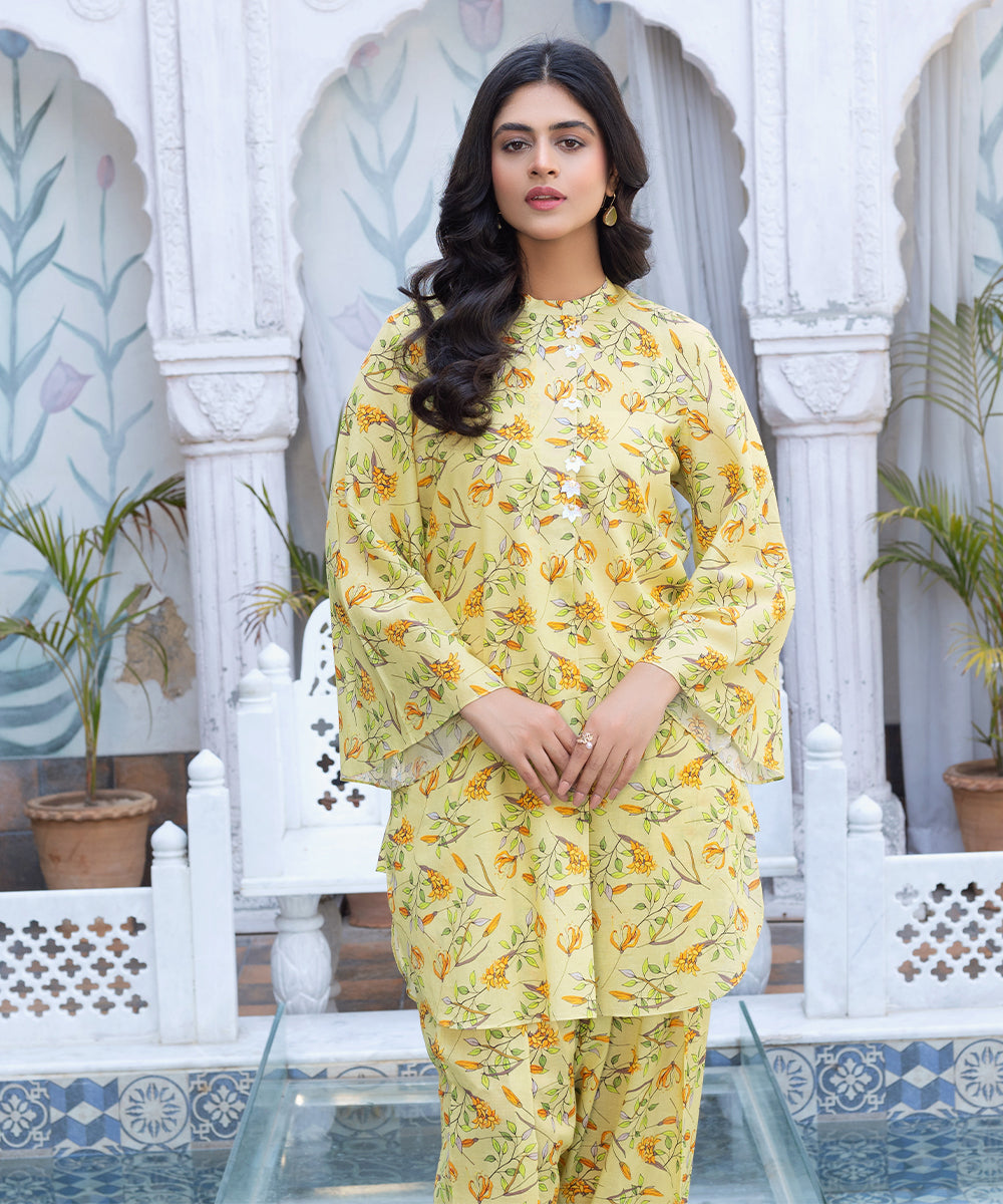 Yellow Printed Suit ZSS-1003