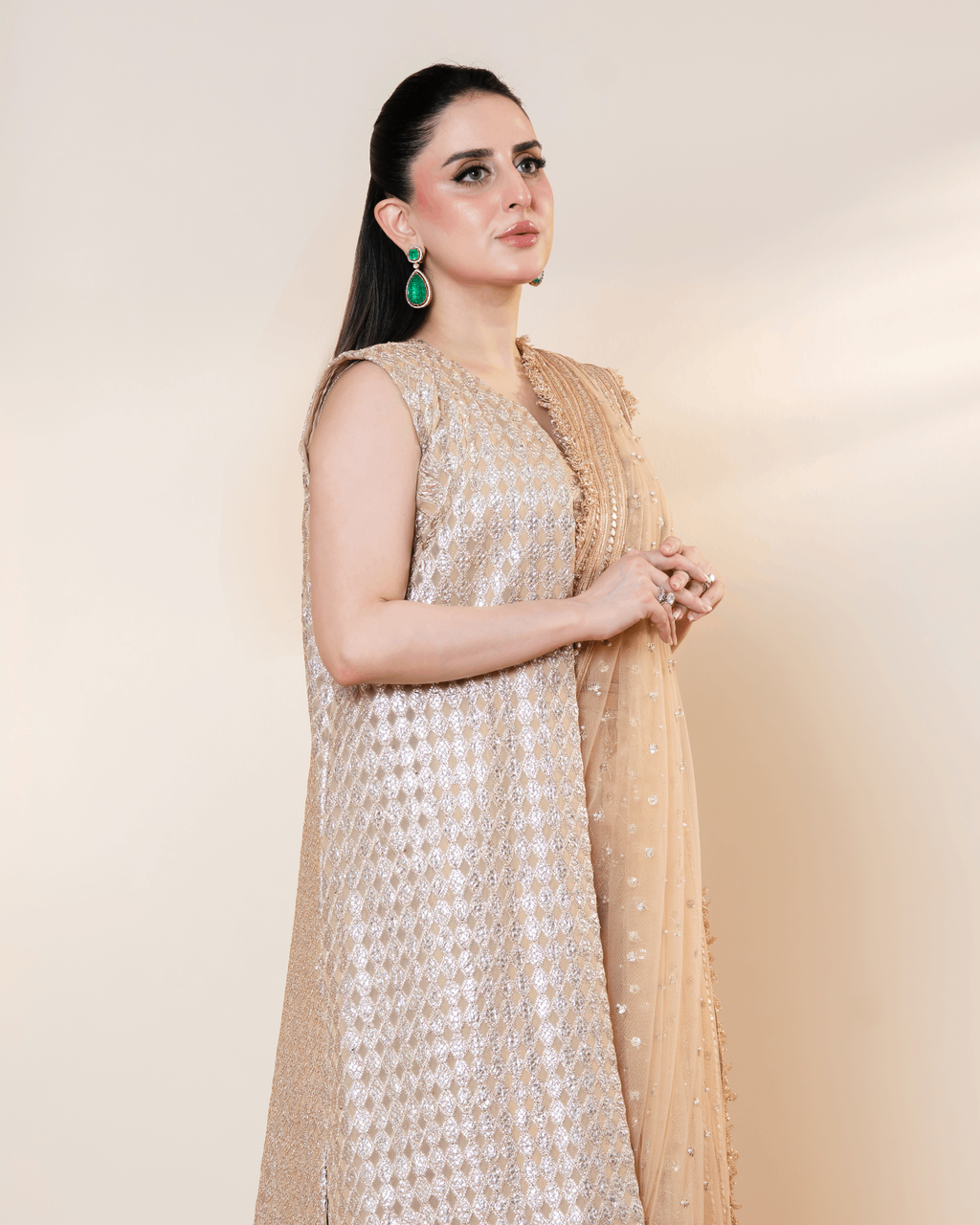 Banarsi Muqaish Jacket Set