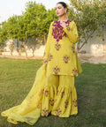 3 PIECE EMBROIDERED GHARARA SET