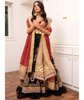 black organza designer lehenga
