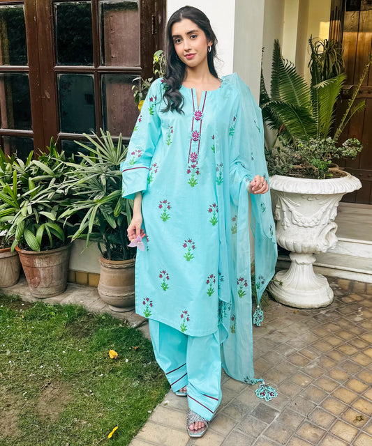 Blue Breeze (Block Printed)
