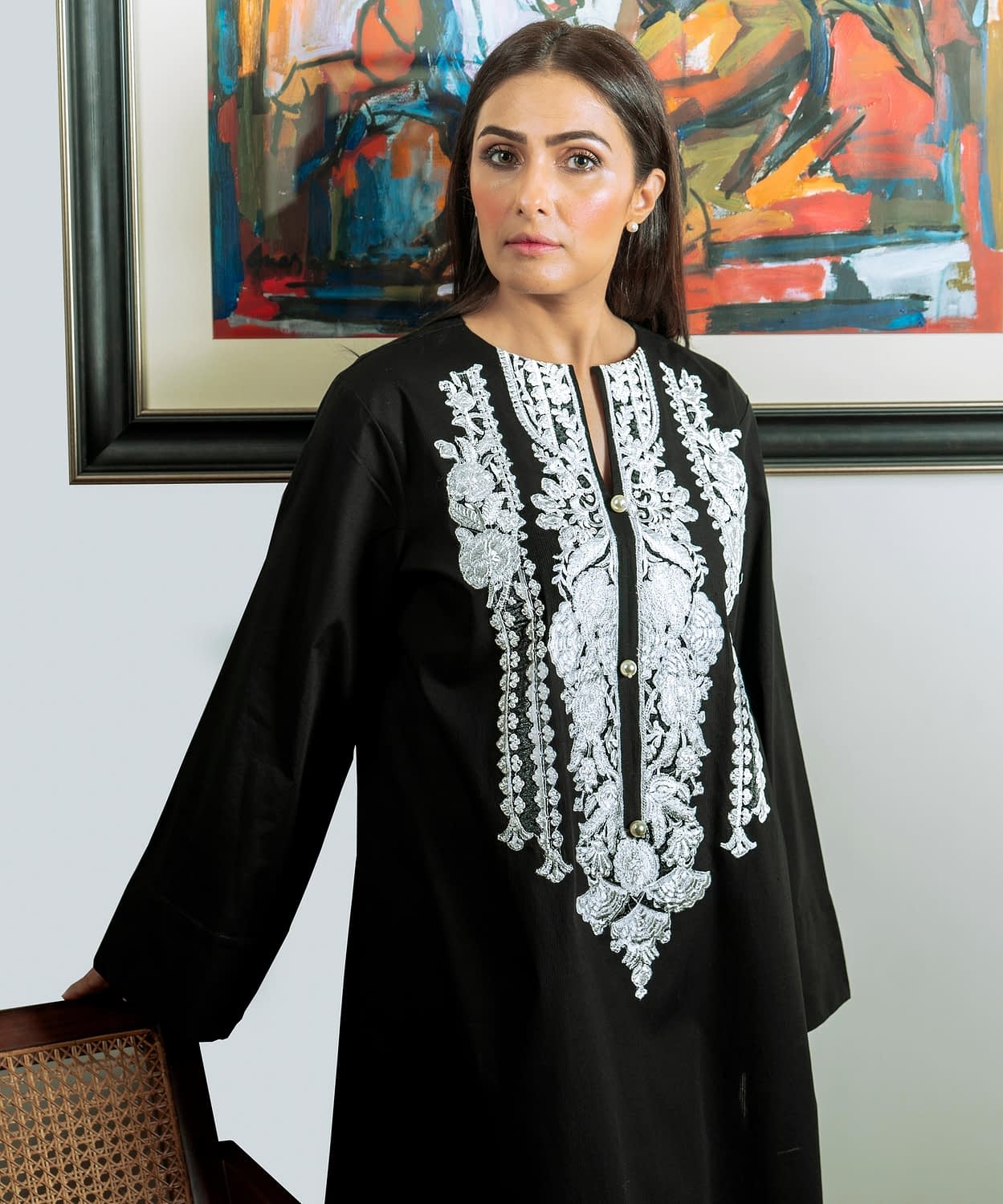 black color kurta set