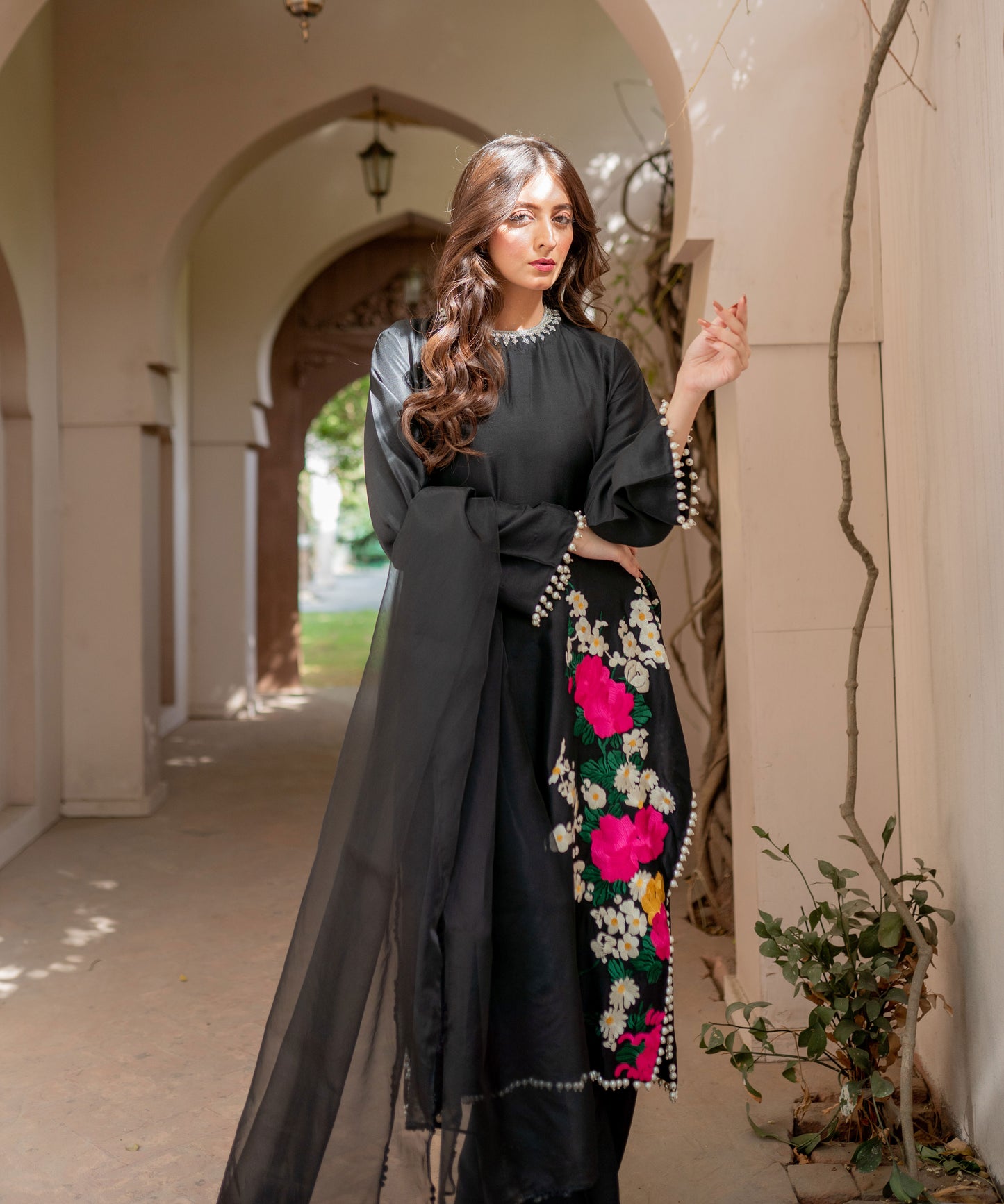 Black Pure Raw Silk